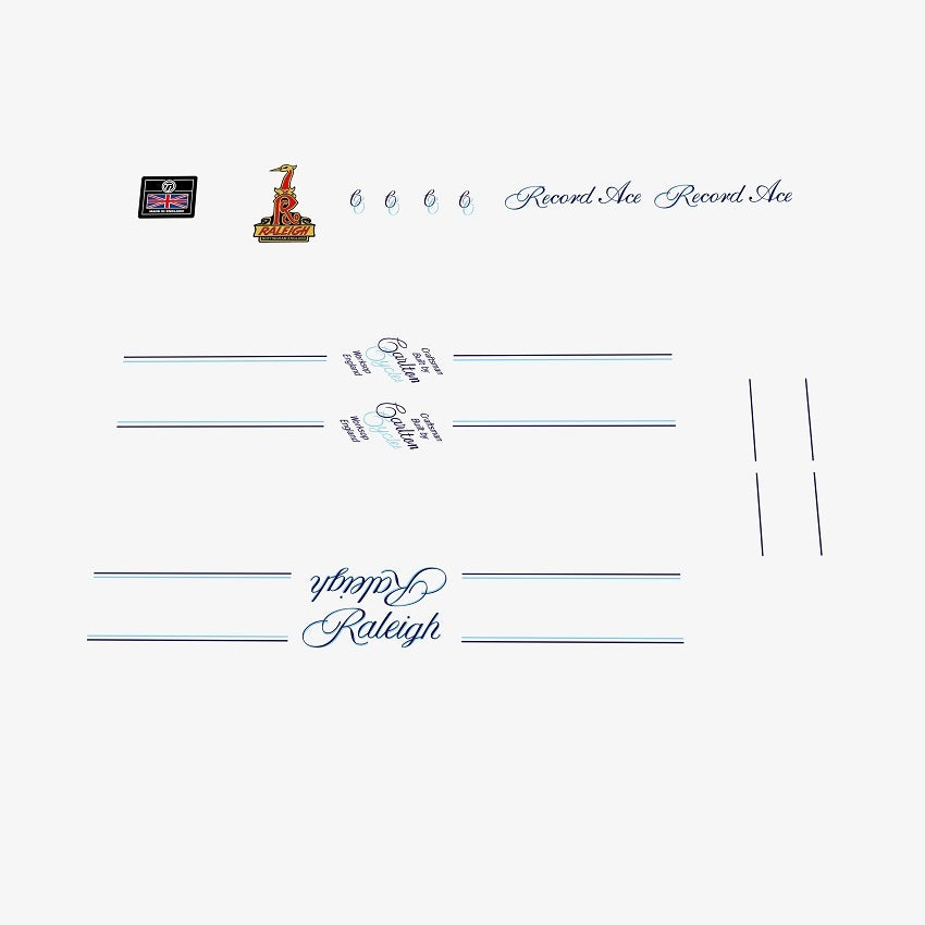 Raleigh Record Ace Bicycle Decals / Stickers