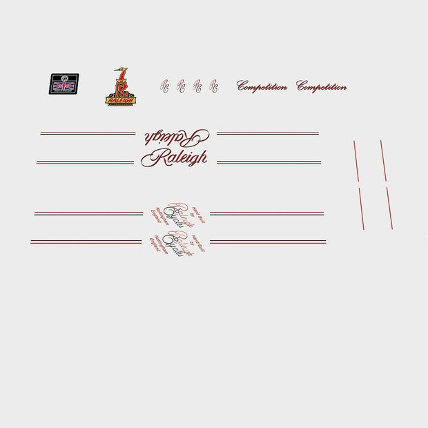 Raleigh Competition Bicycle Decals