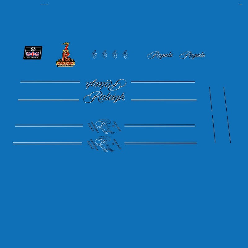 Raleigh Rapide bicycle decals