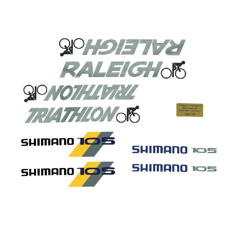 Raleigh Triathlon Bicycle Decals Stickers