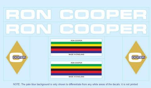 Ron Cooper Bicycle Transfers / Decals