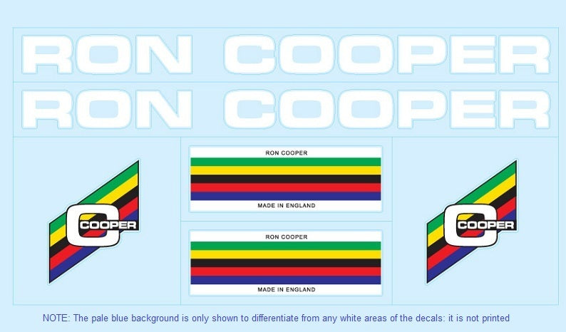 Ron Cooper SET 2-Bicycle Decals