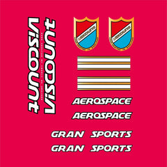 Viscount Gran Sports bicycle decals stickers