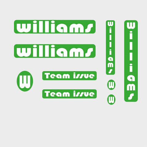 Williams Bicycle Transfers / Decals / Stickers
